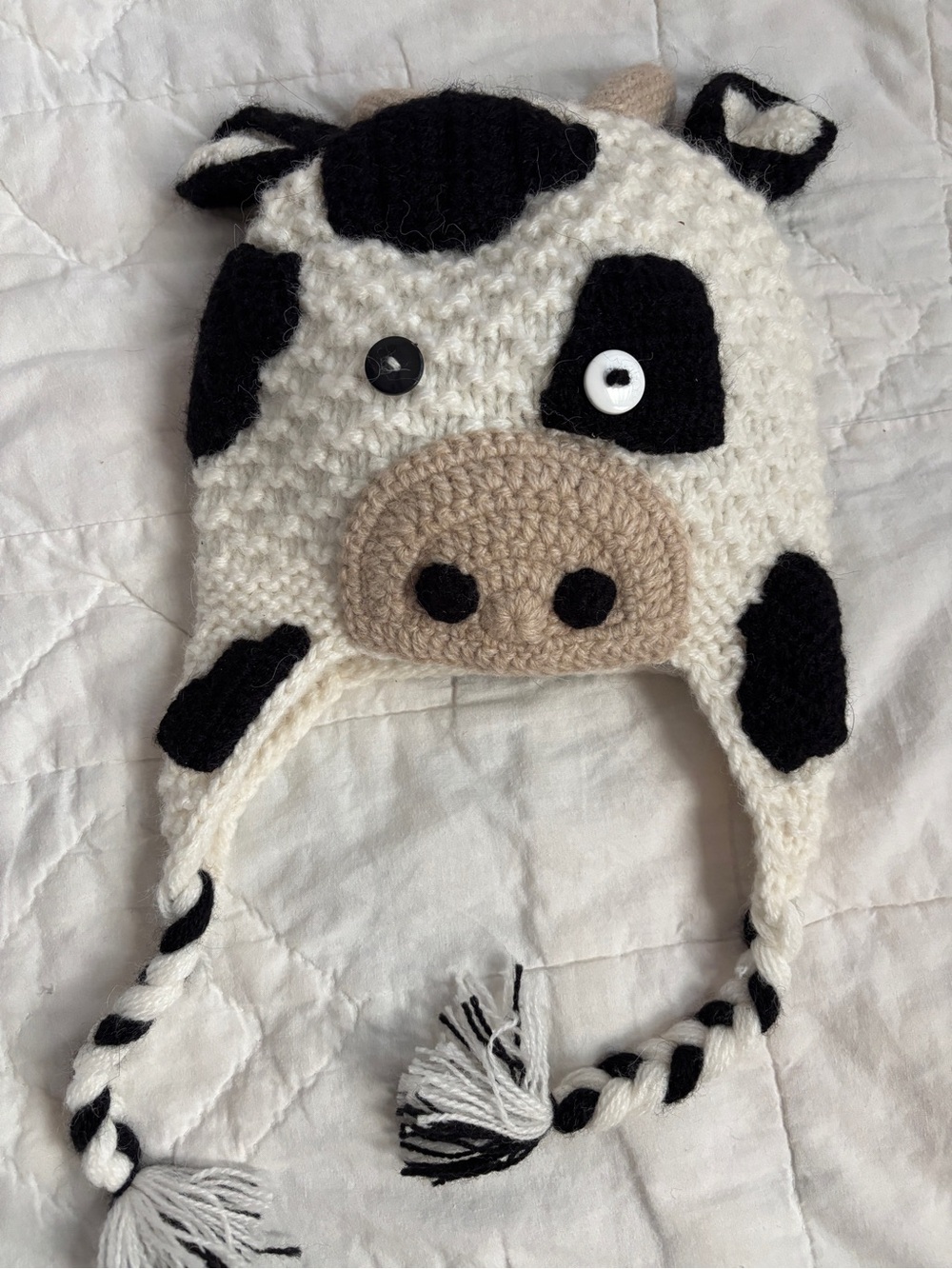 Real Alpaca Wool Beanie from Peru 🐮🧶🤍🖤